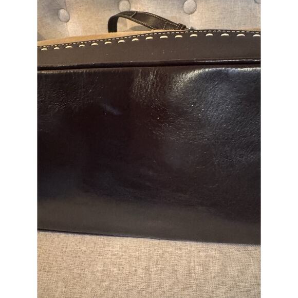 Vintage Coach Hamptons Satchel Tan Suede And Brown Leather NWT - Picture 15 of 16